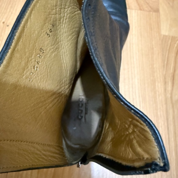 Gucci Black Leather Ankle zip up Boots 36.6 or 6.5 women's - Picture 6 of 7